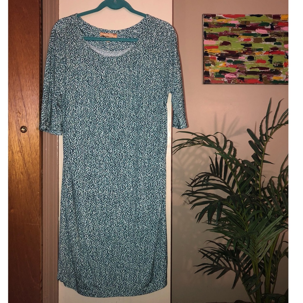 Ellen Tracy Blue/Green Patterned Dress